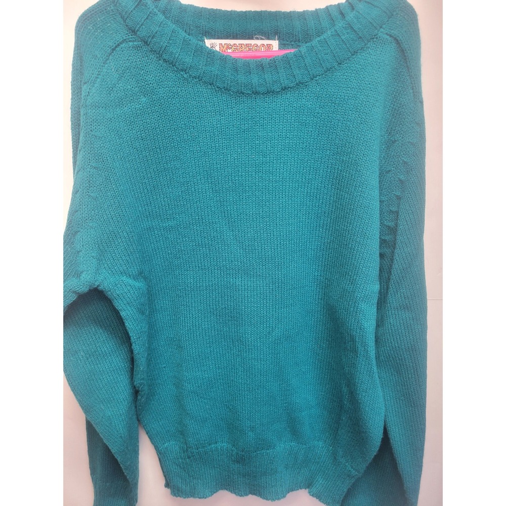 Kids McGregor Sweater Green Knit Pullover Crew Neck‎ Long Sleeve